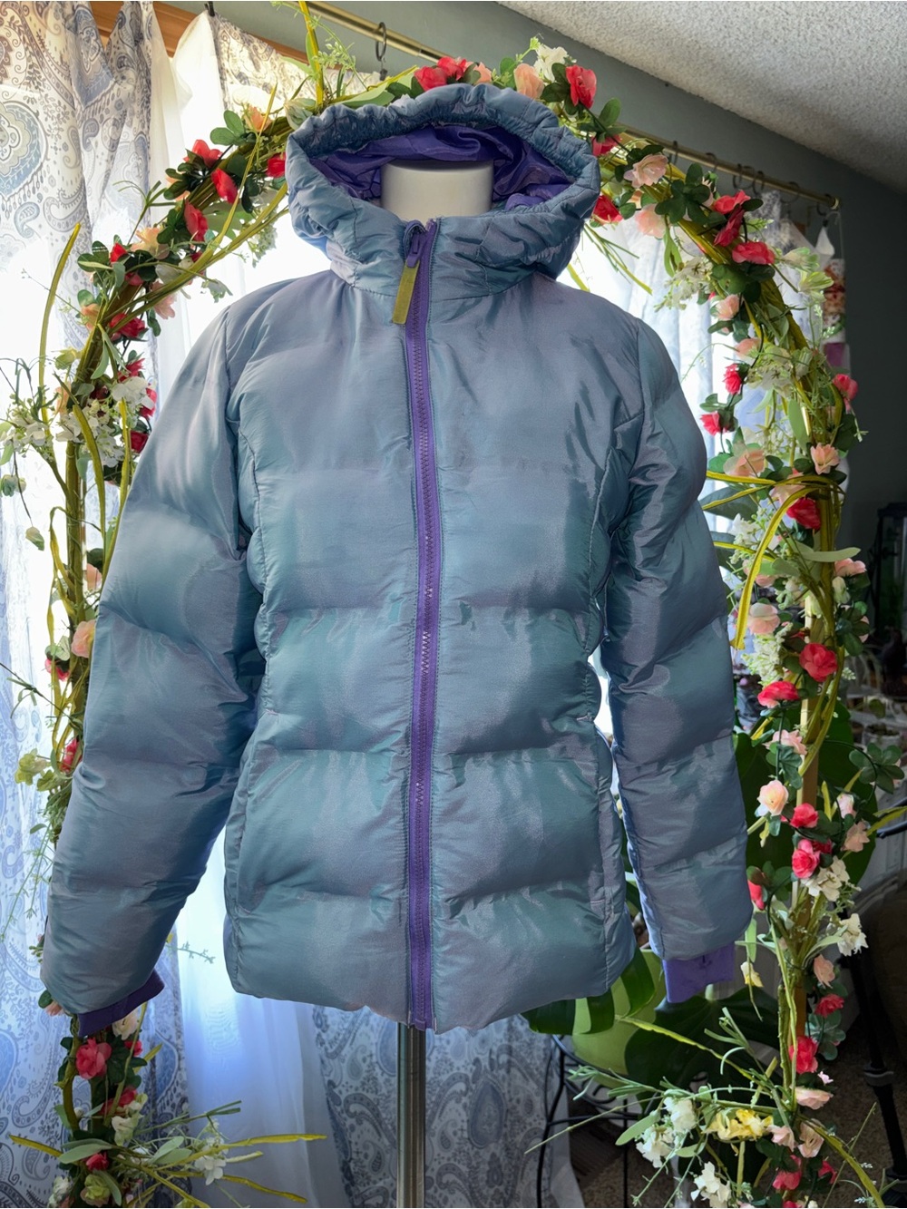 Champion (C9 by Champion) Girls' Iridescent Puffer Jacket Girls Size 10/12